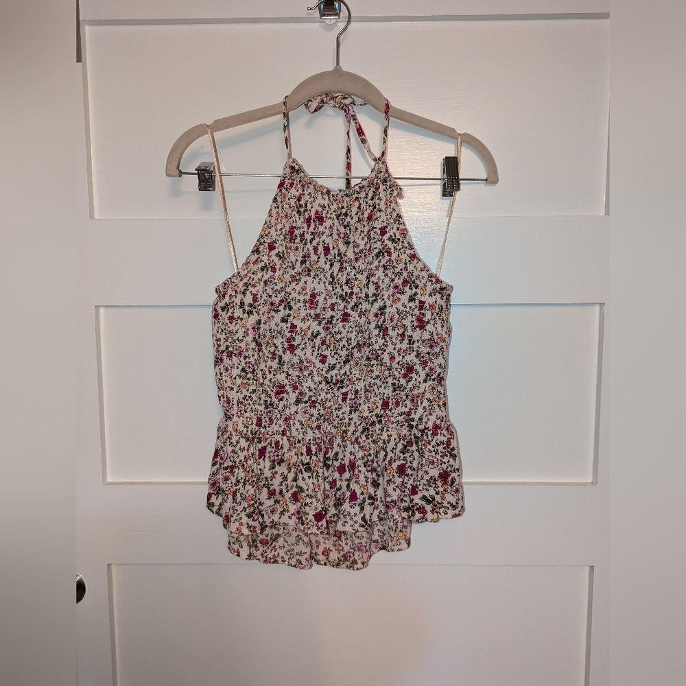 Patrons of Peace Red Halter Peplum Tank Top